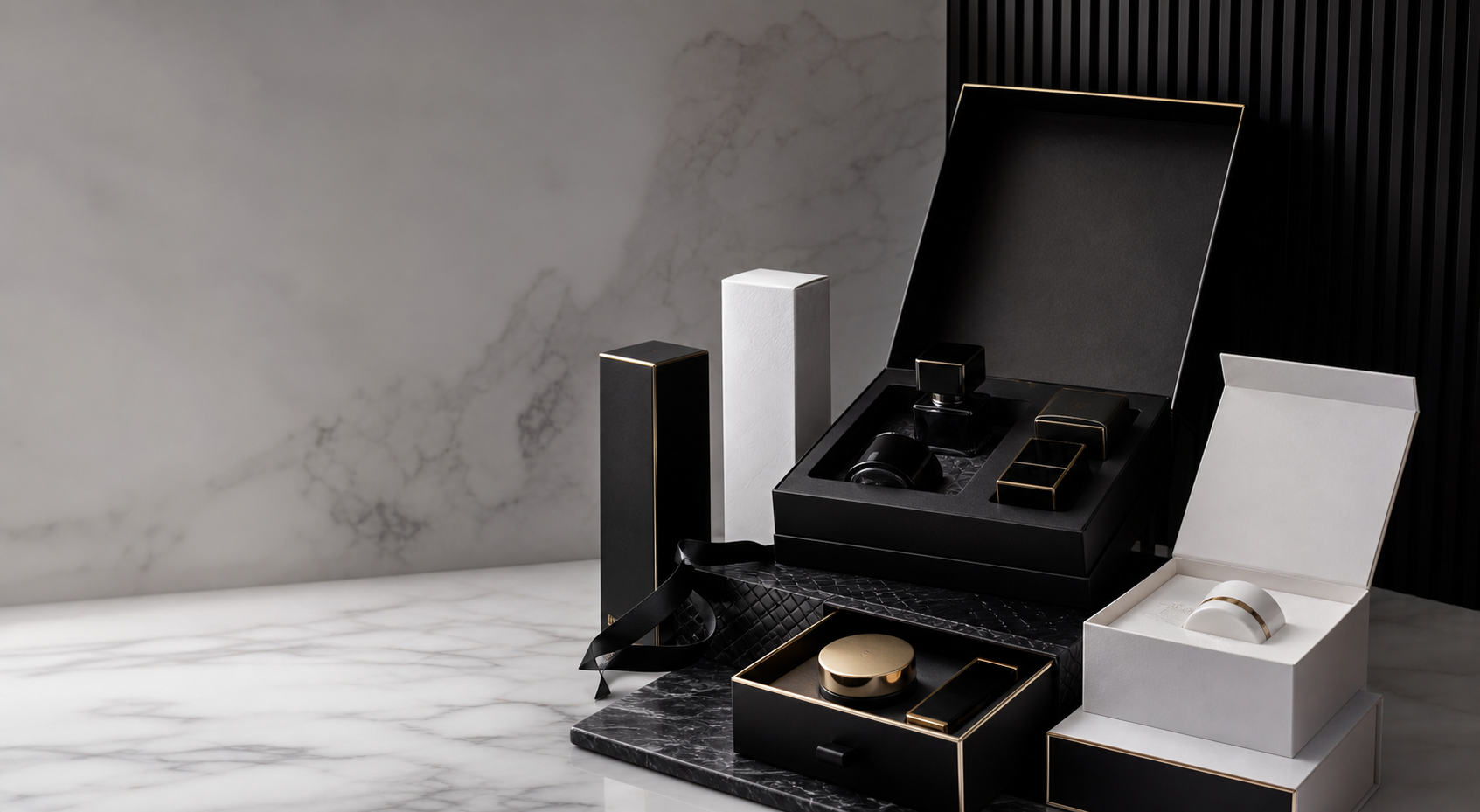 Luxury cosmetic packaging boxes and skincare gift set packaging